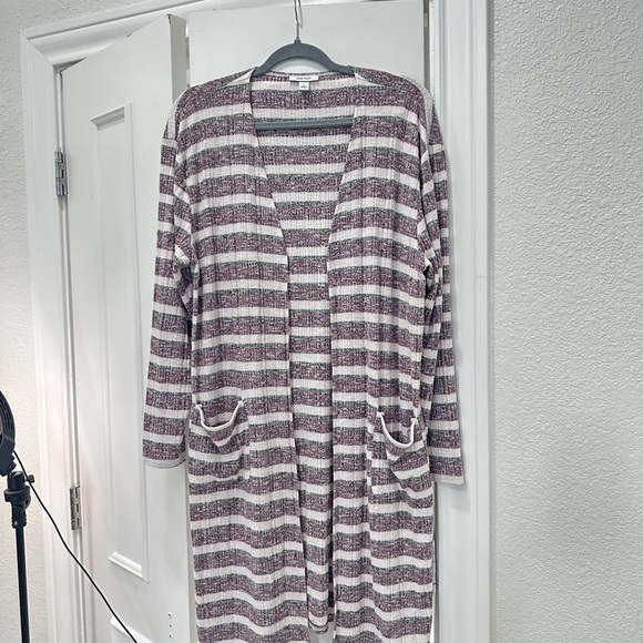 Women's Nine West Marled Rib Knit Duster Cardigan Nine West Sweaters Size L - Picture 3 of 8